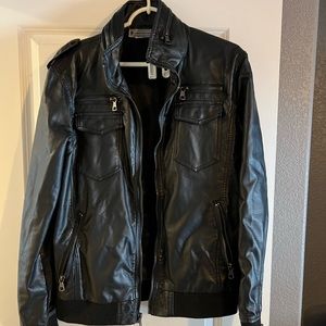 Men’s Charlie and Half vegan leather jacket medium